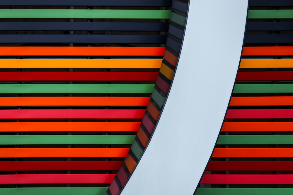 Vibrant Striped Curve by Anna Niemiec — canvas wall art