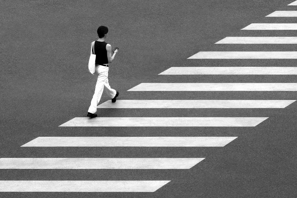 Modern City Crossing by Karin Kilb — canvas wall art