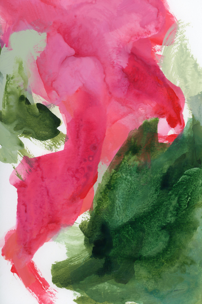 Vibrant Pink Green Flow by Teodora 'Teo' Guererra — canvas wall art