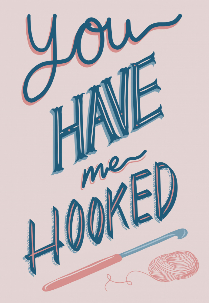 Hooked On You Quote by Charlotte Trudgett — canvas wall art