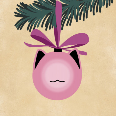 Meowry bauble pink/tan