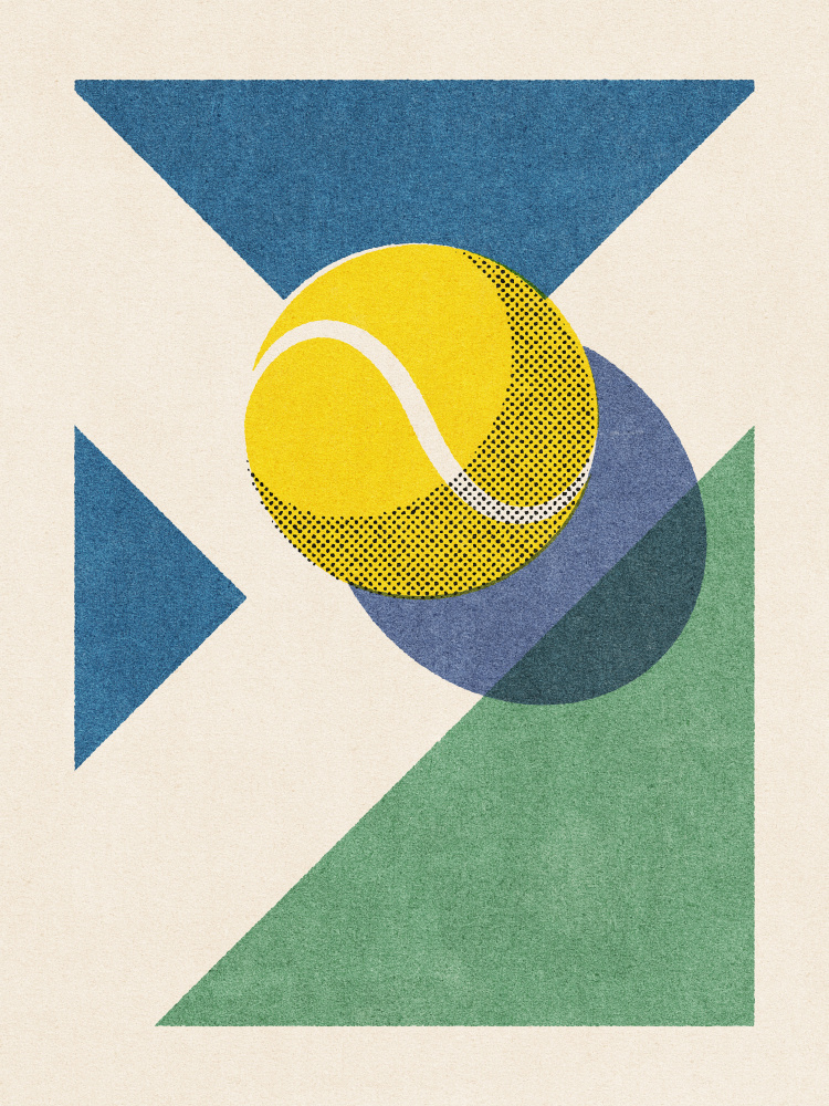 Geometric Tennis Ball by Daniel Coulmann — canvas wall art