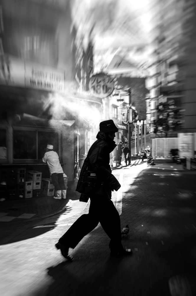 City Steps and Shadow by Yuzo Fujii — canvas wall art
