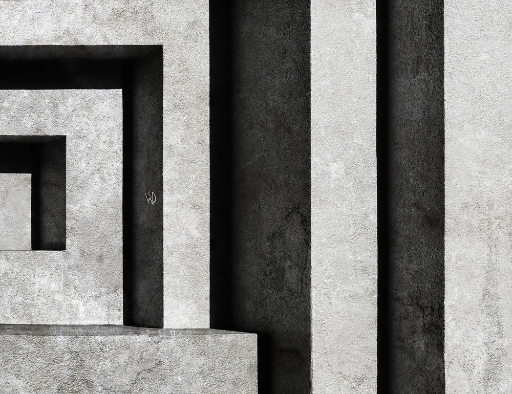 Brutalist Concrete Shadow Play by Luc Stalmans — canvas wall art
