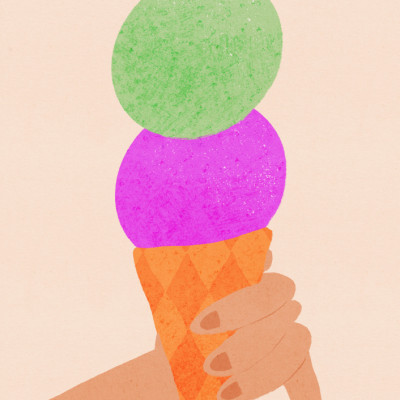 Gelato Blueberry and Mint Italy Ice Cream Typography Poster