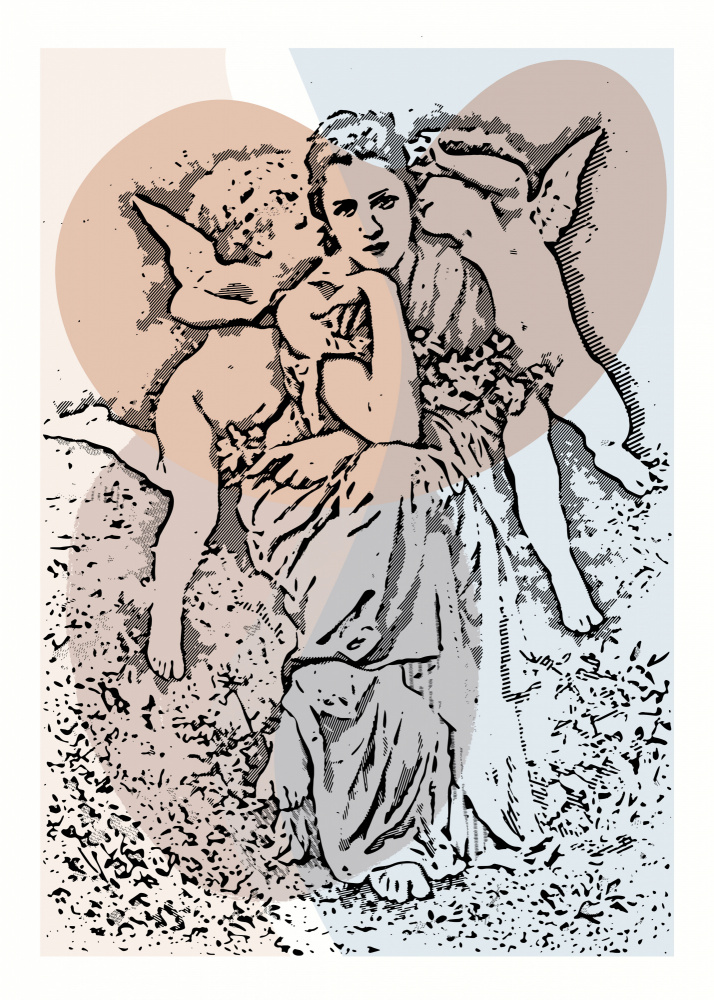 Classical Woman and Cherubs by Doa Project — canvas wall art