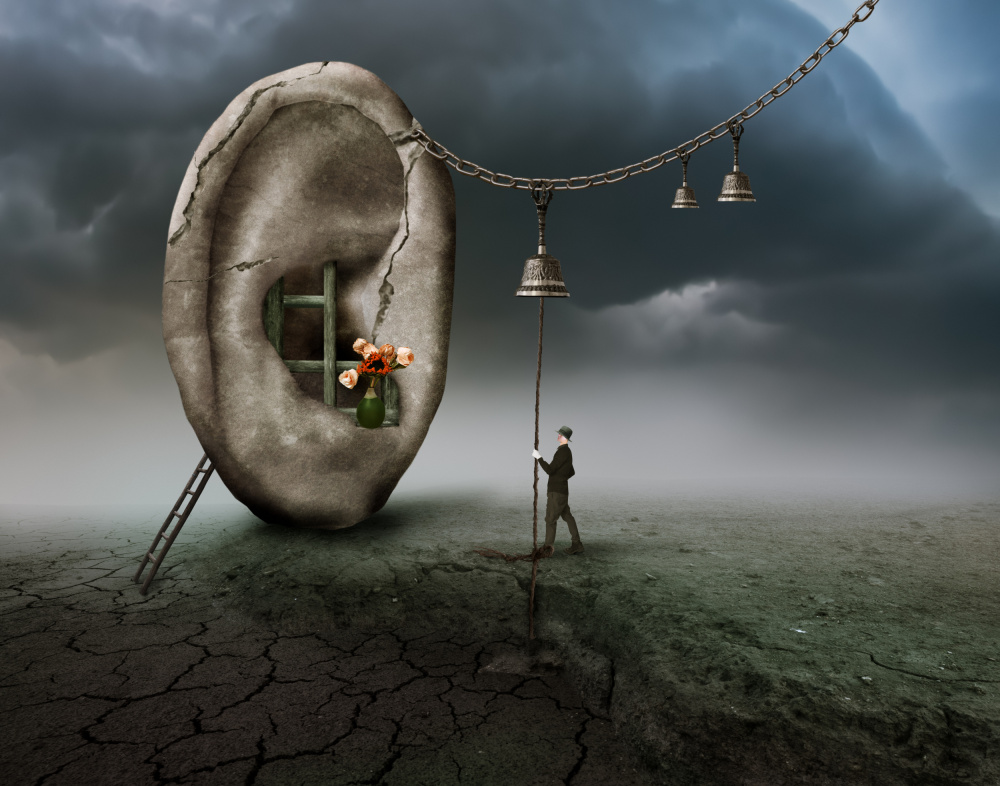 Surreal Listening Ear by Biao Huang — canvas wall art