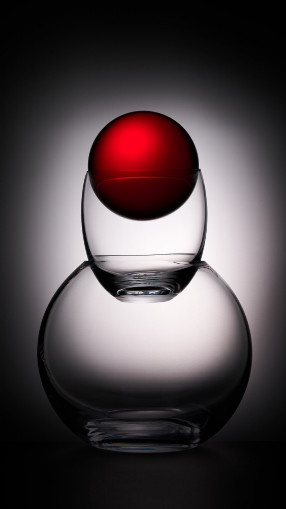 Balanced Red Sphere Glass by Drazen Sokac — canvas wall art