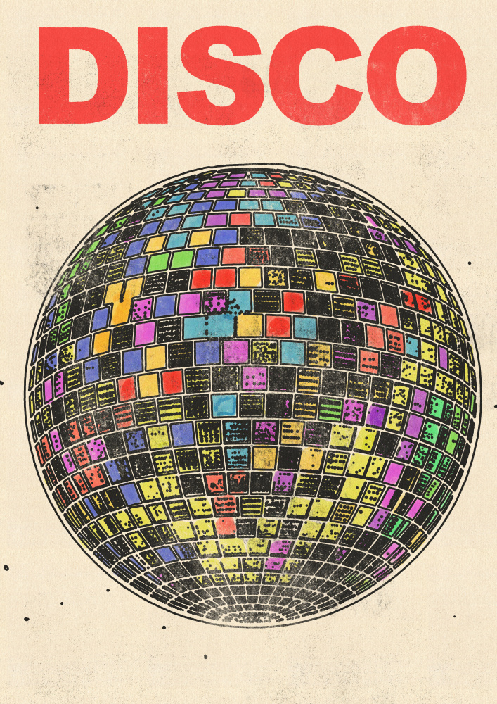 Colorful Disco Ball by Nicholas — canvas wall art