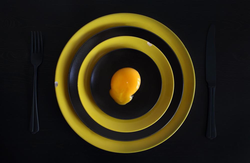 Black Yellow Egg Yolk by Victoria  Glinka — canvas wall art