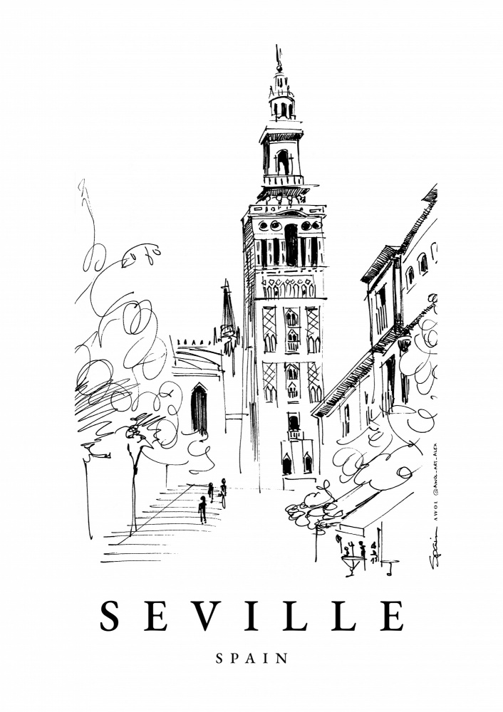 Seville Giralda Tower by Awol Art Alex — canvas wall art
