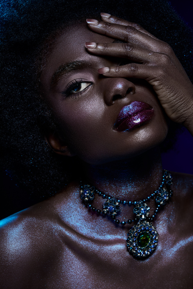 Mysterious Glamour Portrait by Tatya Lushchyk — canvas wall art