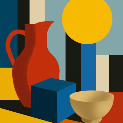 Abstract Still Life with Shapes