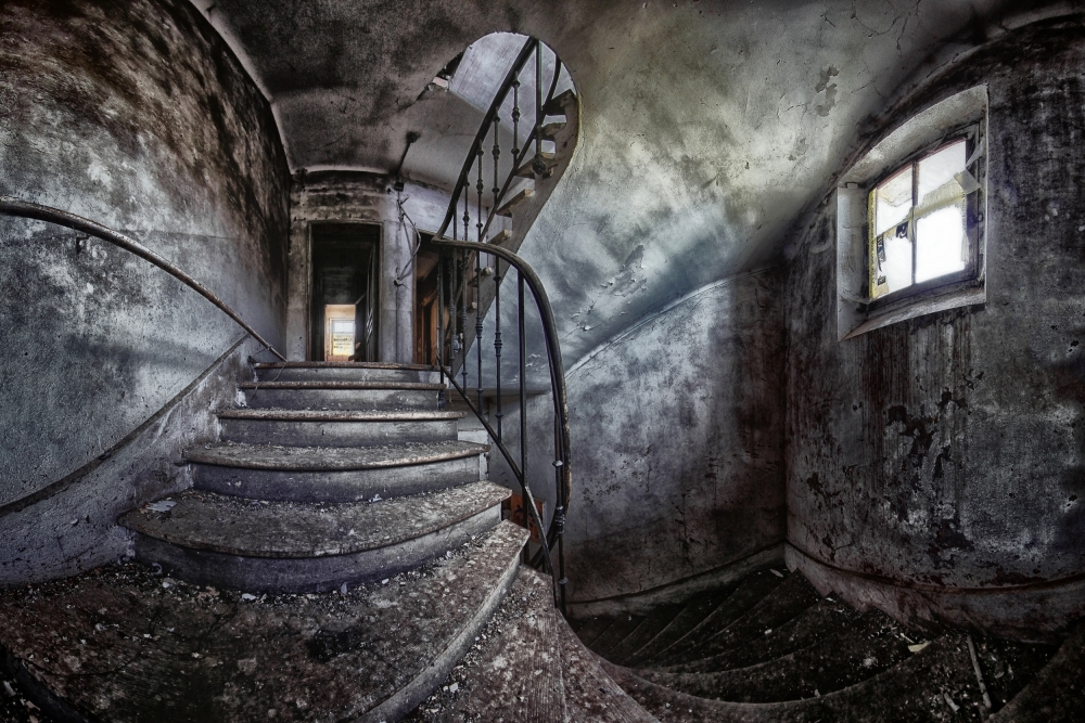 Abandoned Spiral Staircase by Francois Casanova — canvas wall art