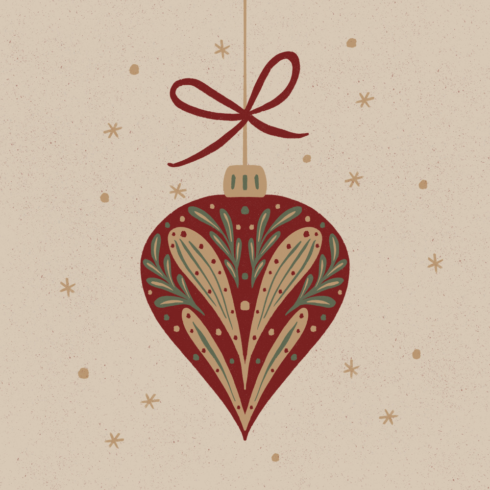Festive Christmas Ornament by Angela Minca — canvas wall art