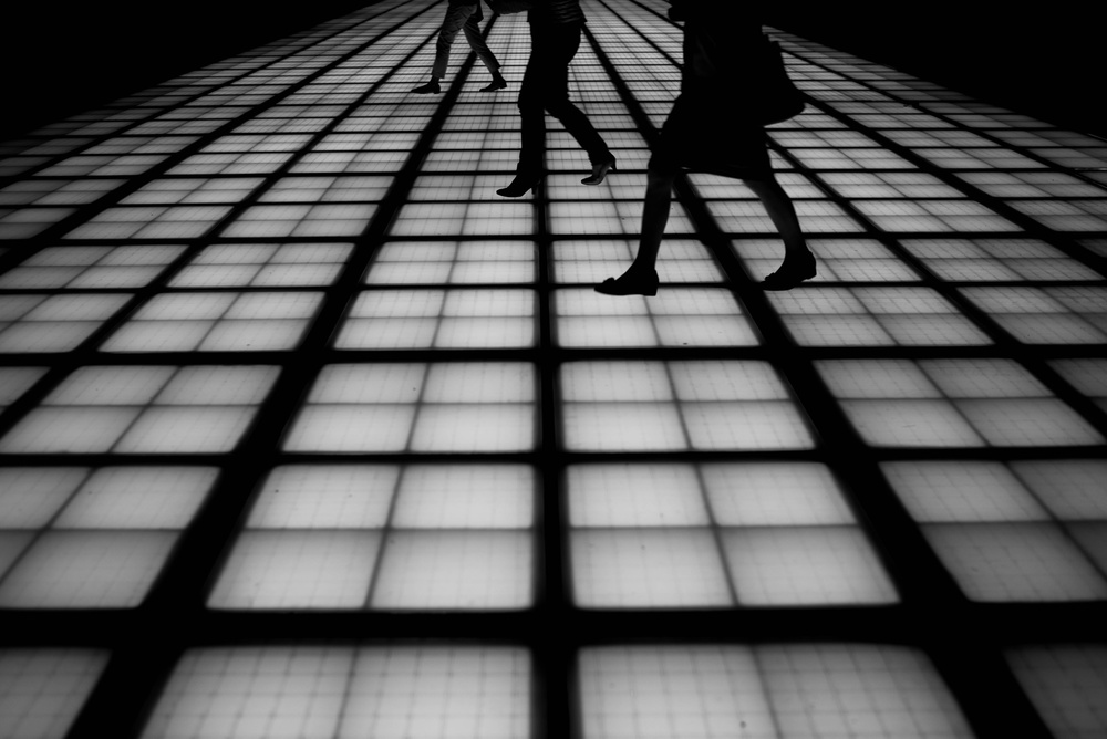 People on Light Grid by Satoshi Iwata — canvas wall art