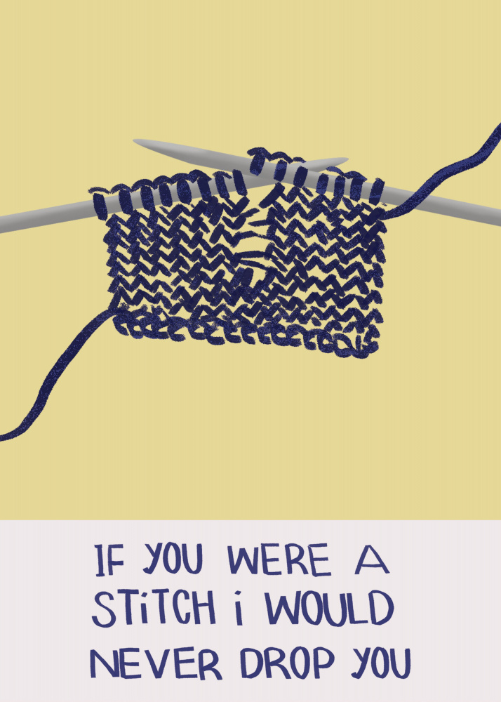 Knitting Love Note by Charlotte Trudgett — canvas wall art
