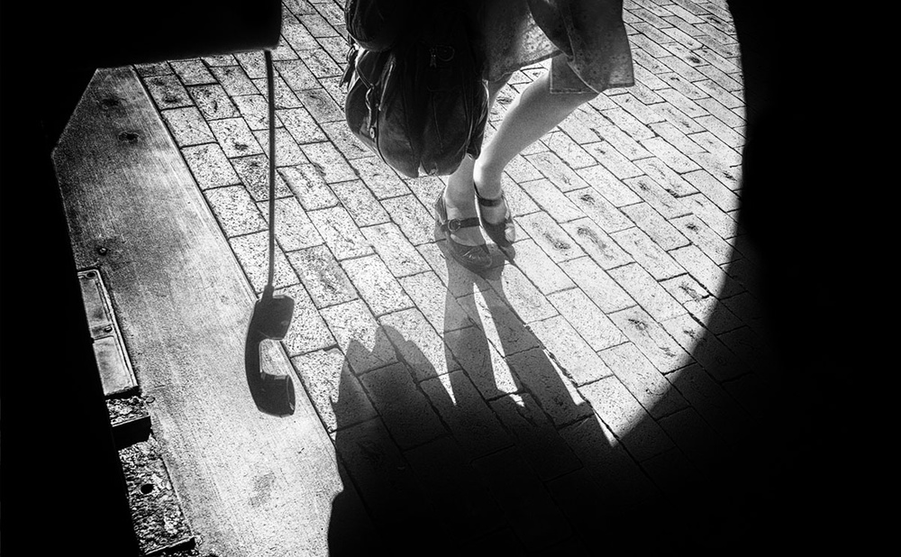Sunlit Telephone Shadow by Tina Kim — canvas wall art