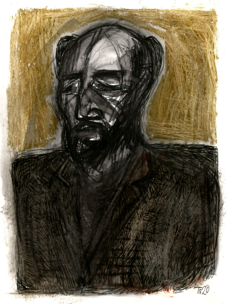 Expressive Male Portrait by Tore Bahnson — canvas wall art