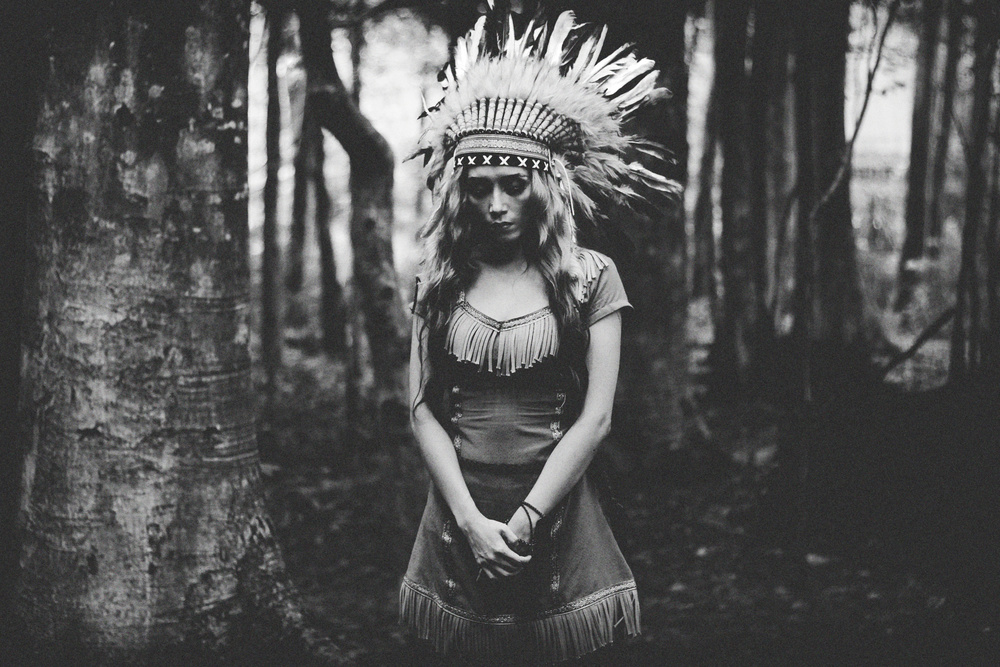 Woodland Headdress Portrait by BagasPhotogram — canvas wall art