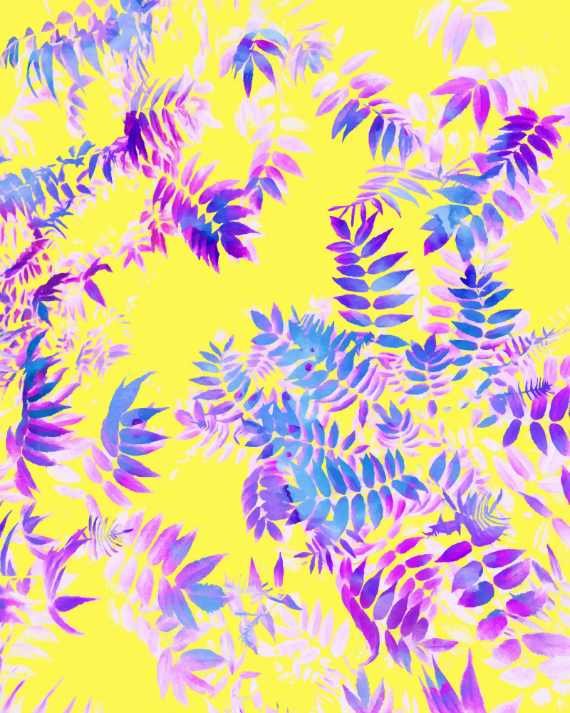 Vibrant Watercolor Leaves by Uma Gokhale — canvas wall art