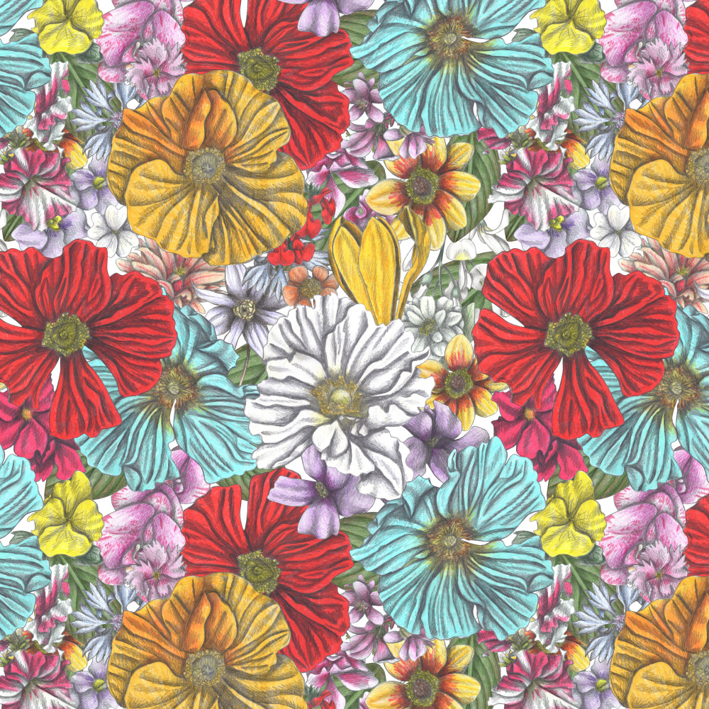 Vibrant Floral Garden by Cecilia Battaini — canvas wall art