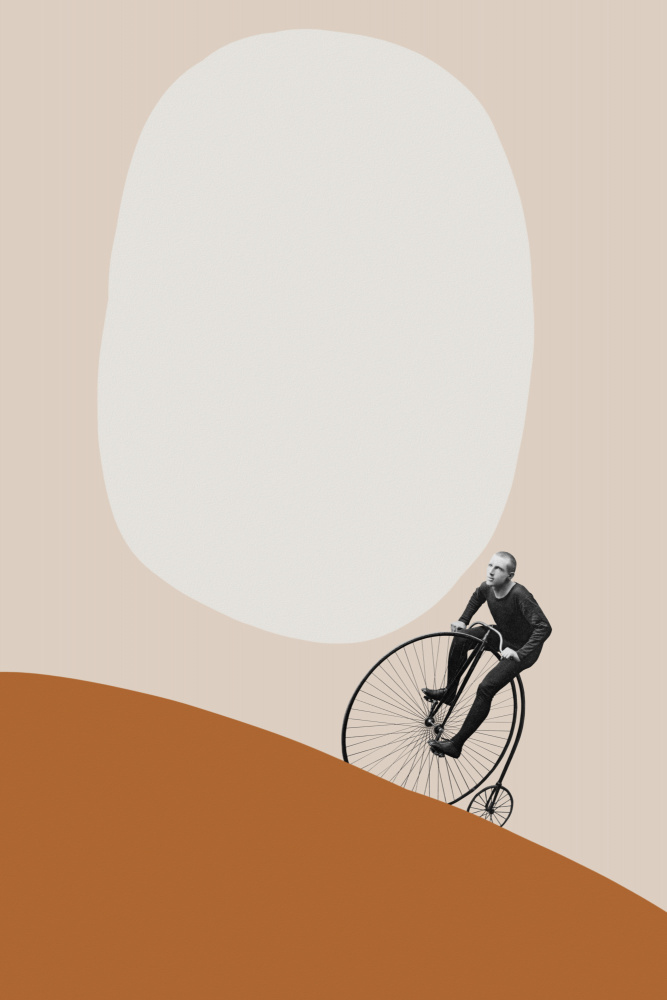 Penny Farthing Uphill Climb by Marja van den Hurk — canvas wall art