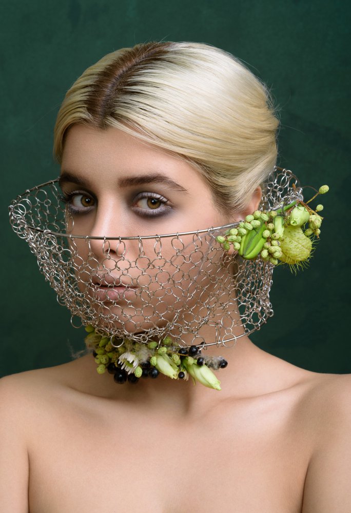 Floral Mesh Portrait by Peyman Naderi — canvas wall art