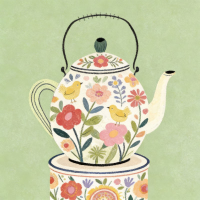 Sweet Teapot Garden Birds
