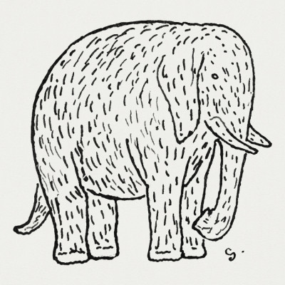 Elephant (ca. 1891–1941) Drawing In High Resolution By Leo Gestel