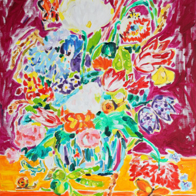 Flowers, after Vase of Flowers, by Jan Davidsz. de Heem