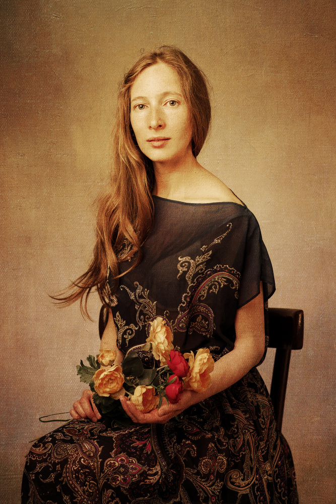 Classic Floral Portrait by Photographer — canvas wall art