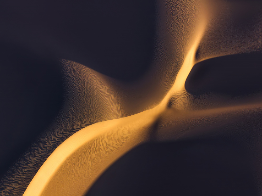 Golden Desert Curves by NingYun Ye — canvas wall art