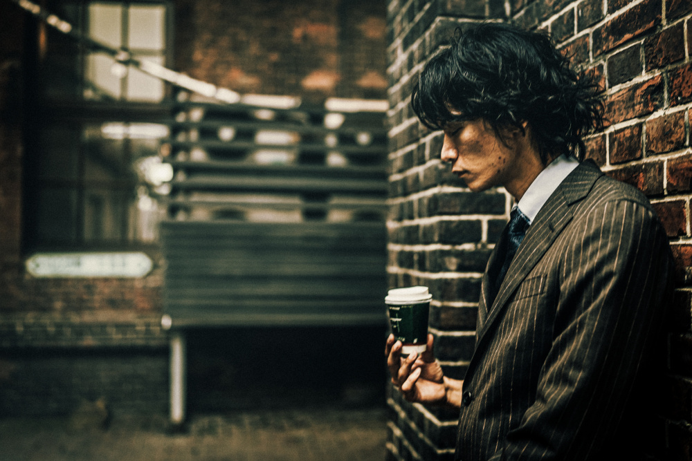 Pensive Coffee Break by Kurosaki Sangan — canvas wall art