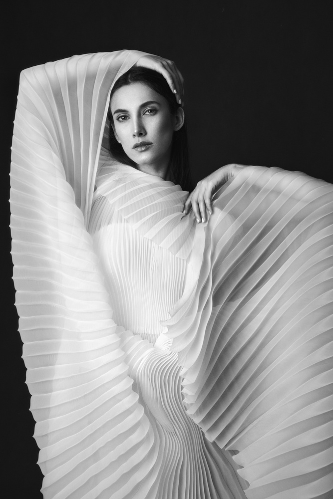 Elegant Fabric Portrait by Peyman Naderi — canvas wall art