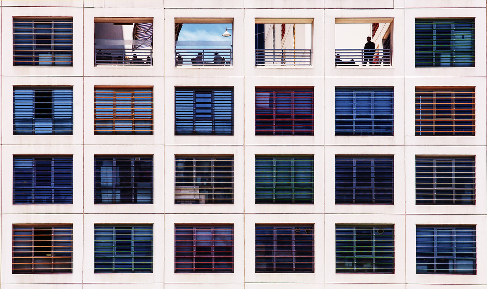 Colorful City Facade by Ayse  Yorgancilar — canvas wall art