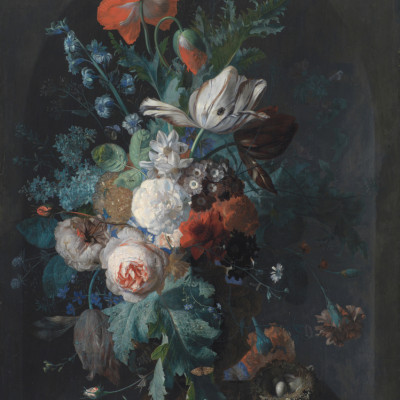 Vase With Flowers By Jan Van Huysum