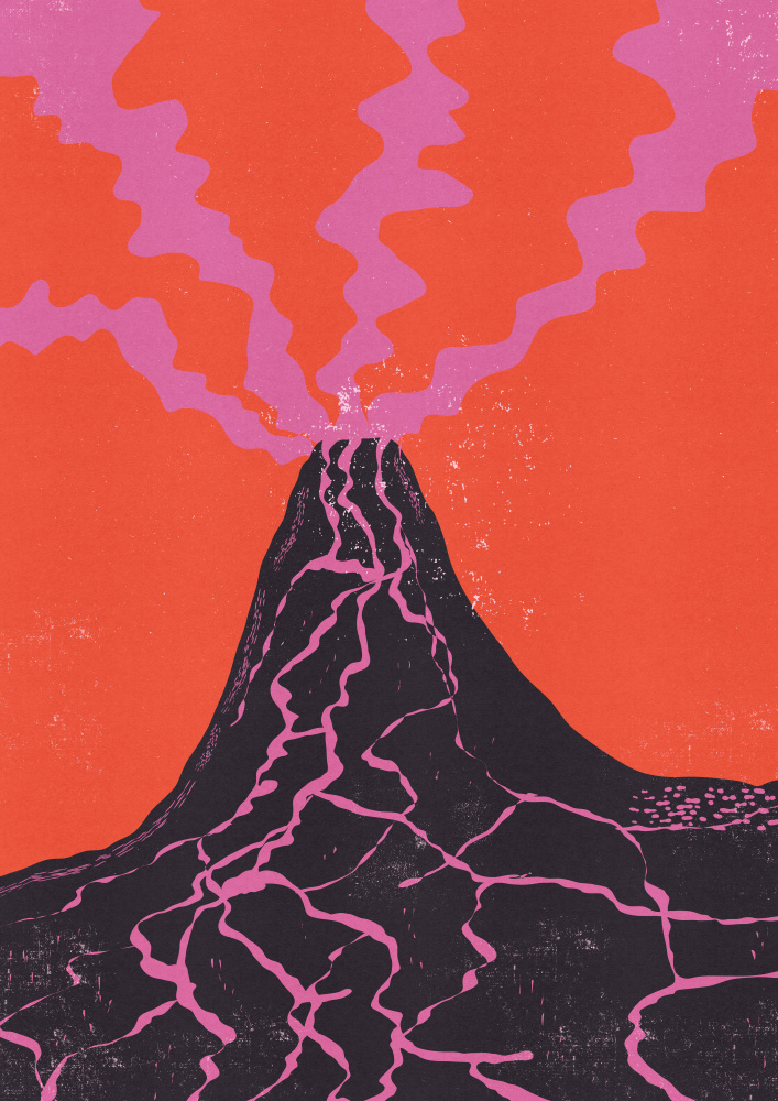 Vibrant Volcano Eruption by Nicholas — canvas wall art