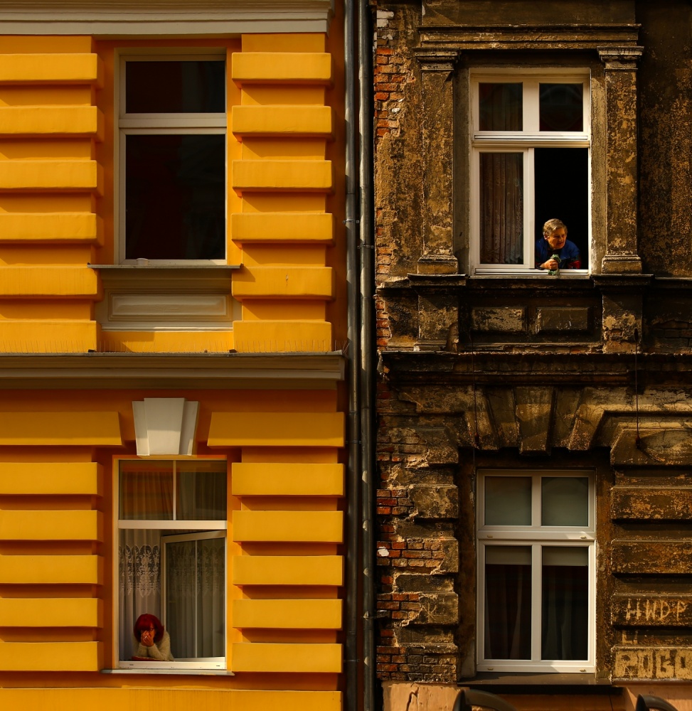 Yellow Window Contrast by Anna Niemiec — canvas wall art