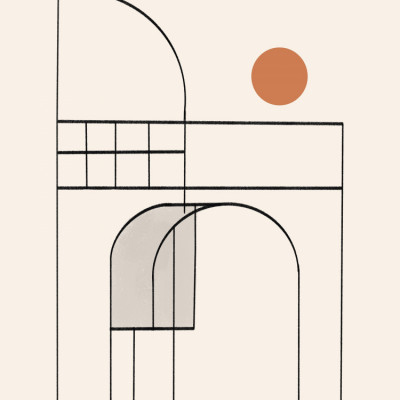 Geometric line art composition 07