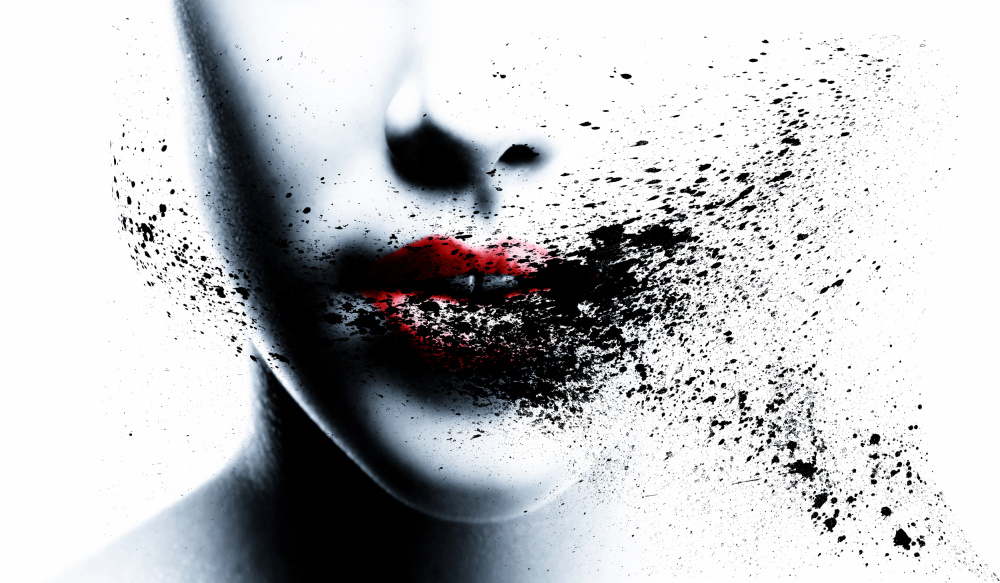 Shattered Red Lips by Stefan Eisele — canvas wall art