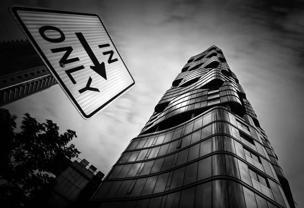 Urban Curves and Sign by Mark Yugawa — canvas wall art