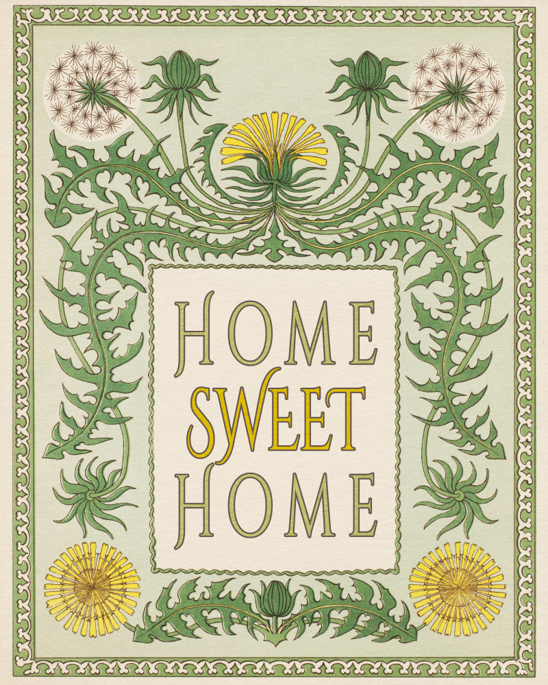 Vintage Home Sweet Home by Wild Violets — canvas wall art