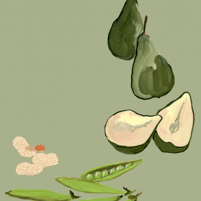 Pears peas peanuts (green)