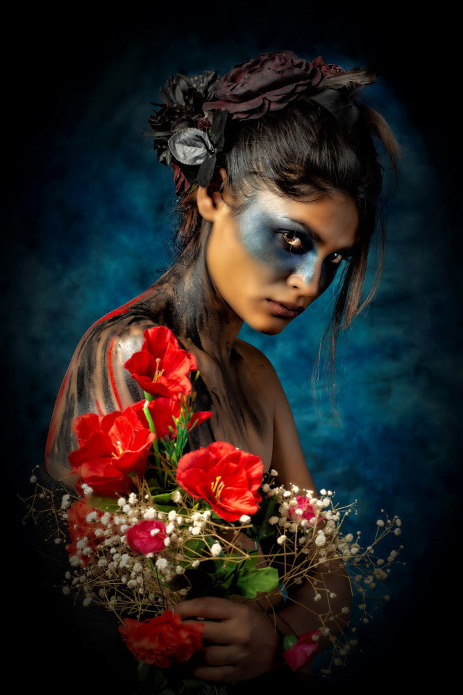 Mysterious Floral Gaze by DEBASISH CHATTOPADHYAY — canvas wall art