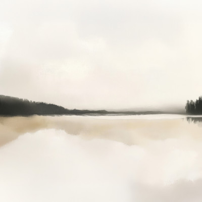 Misty Lake Reflection