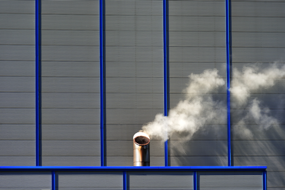 Industrial Chimney Steam by Alexander Buss — canvas wall art