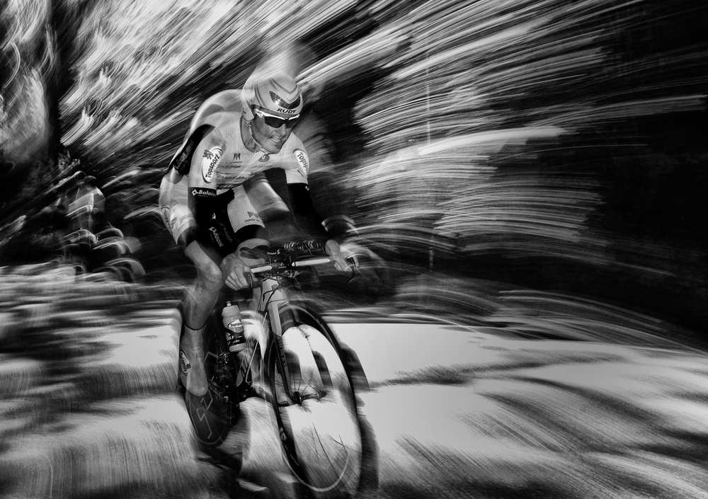Speeding Cyclist Motion by Lou Urlings — canvas wall art