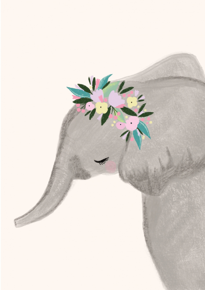 Sweet Elephant Crown by Aislinn Simmonds — canvas wall art