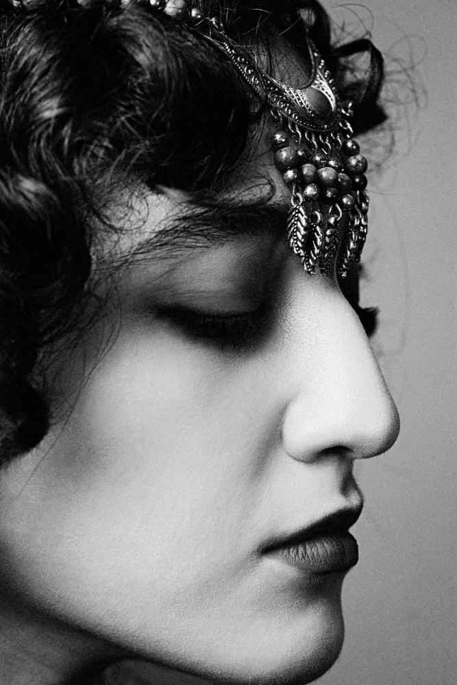 Serene Profile Woman by Mehdi Mokhtari — canvas wall art